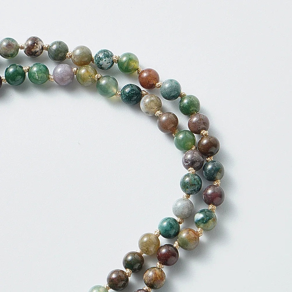 Handmade Islamic Tasbih made with natural multicolor stone beads and a soft elegant tassel ✨🌿