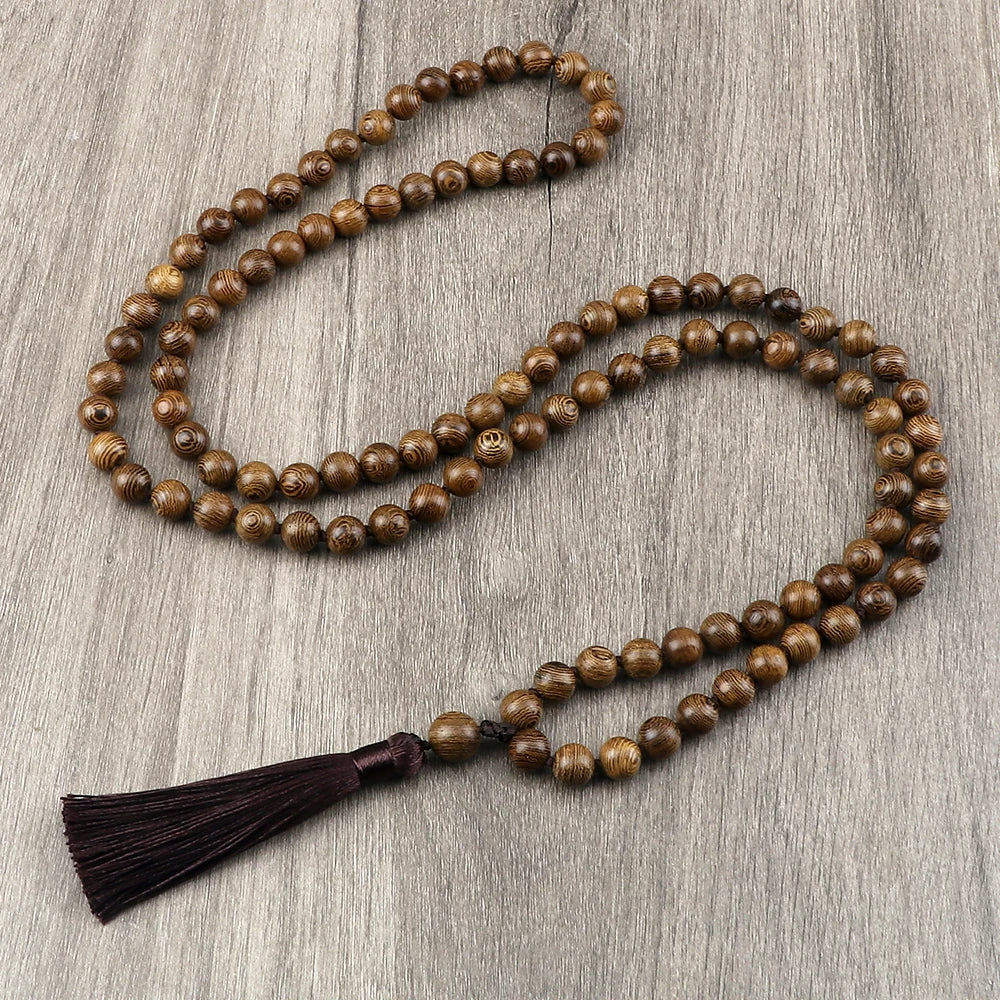 Handmade Islamic Tasbih crafted from natural wooden beads in warm brown tones 🤎✨
