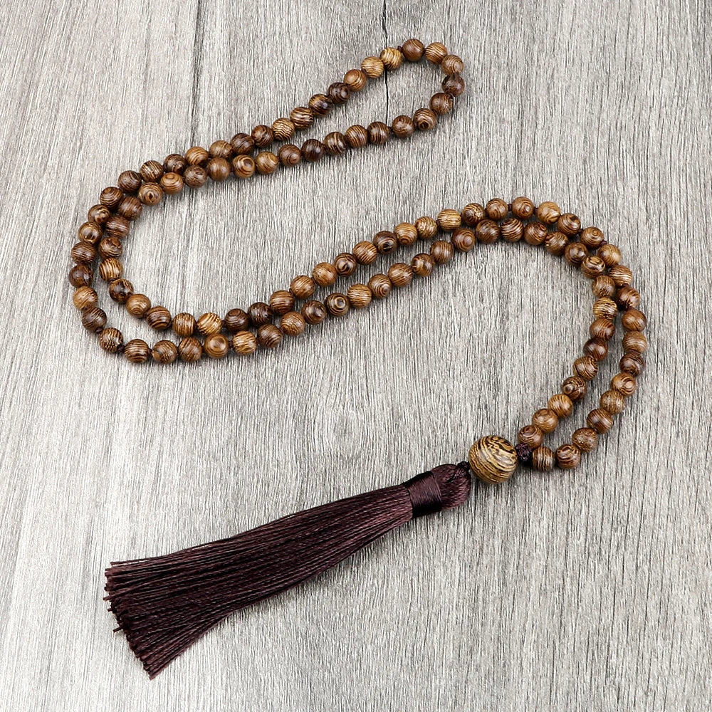 Handmade Islamic Tasbih crafted from natural wooden beads in warm brown tones 🤎✨