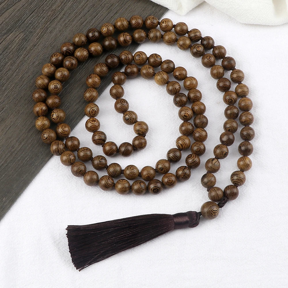 Handmade Islamic Tasbih crafted from natural wooden beads in warm brown tones 🤎✨