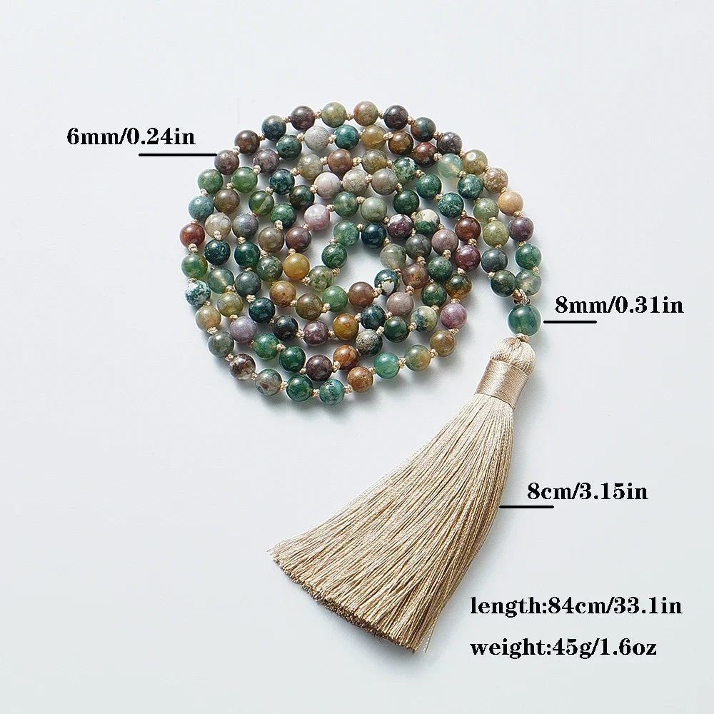 Handmade Islamic Tasbih made with natural multicolor stone beads and a soft elegant tassel ✨🌿