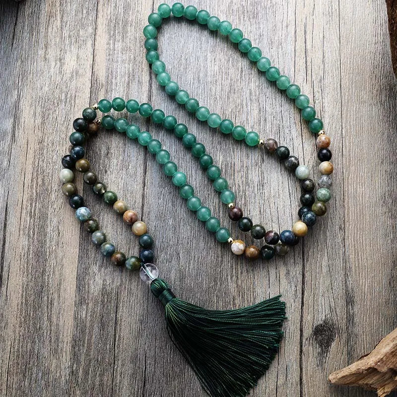 Handmade Islamic Tasbih crafted with beautiful natural stone beads in deep green and earthy tones 🌿